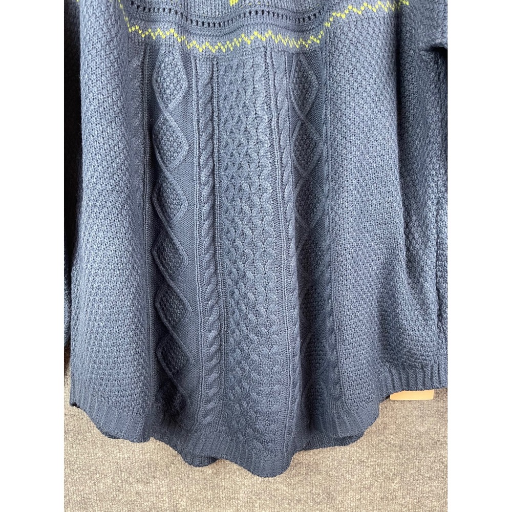 BloomChic Sweater Womens 18-20 Blue NWT Floral Cable Knit Cottagecore Pullover - Picture 3 of 10